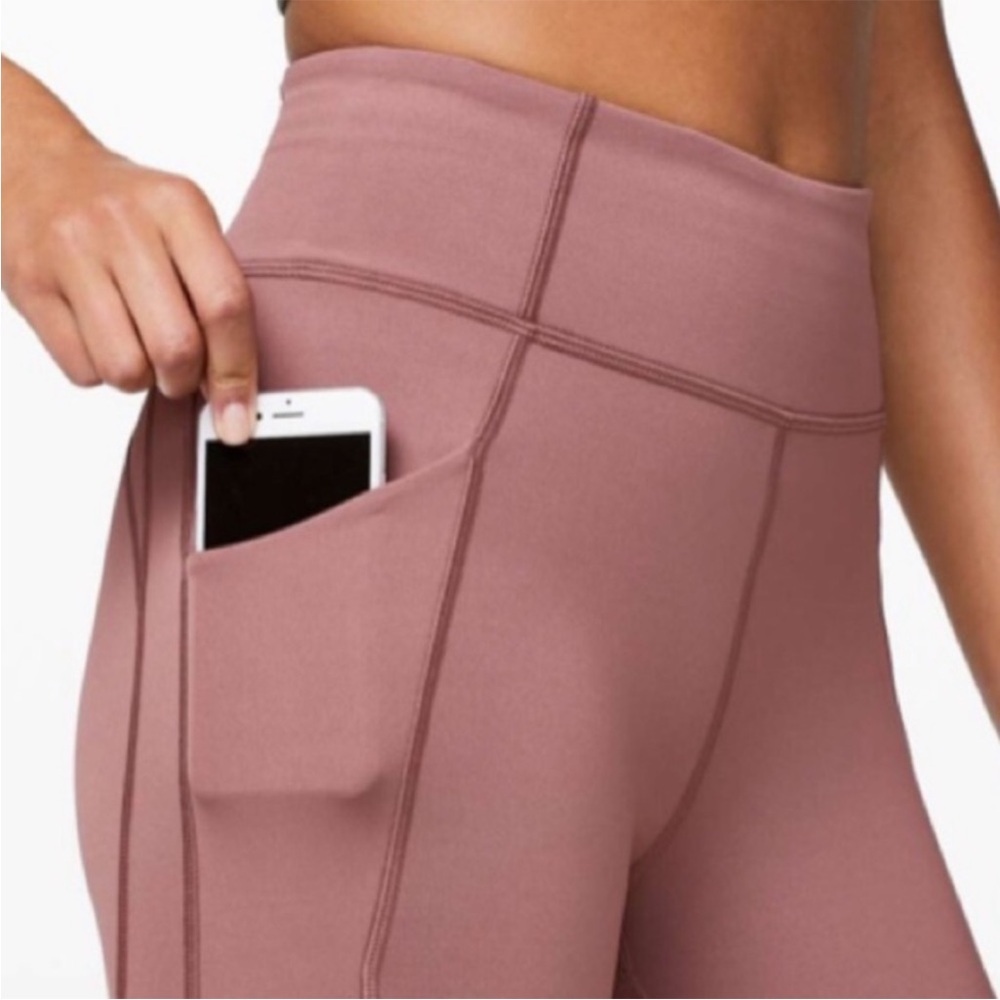 Lululemon Time To Sweat Crop 23" Red Dust Pant. Size 4 - Picture 3 of 11